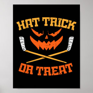 Poster Trick or Treat Ice Hockey Halloween Boy Men Pl