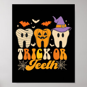 Poster Trick Ou Dents Costumes Halloween Dental Istant De