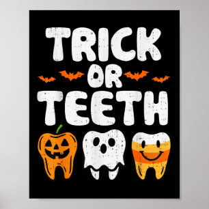 Poster Trick Ou Dents Halloween Dentiste Dentaire Hommes