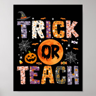 Poster Trick Ou Enseigner Funny Enseignants Halloween Gho