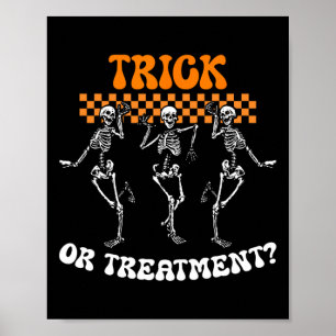 Poster Trick Ou Traitement Physique Thérapie Squelette Pt