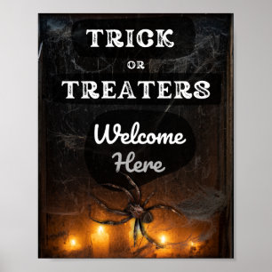 Poster Trick ou Traitements Bienvenue ici Halloween Éffra