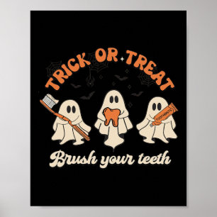 Poster Trick Ou Traiter Bronzez Vos Dents Halloween Denta