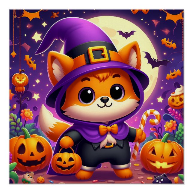 Poster Trick ou Treat Fox (Devant)