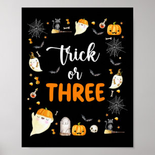 Poster Trick Ou Trois Anniversaire Fête 3e Anniversaire É