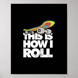 Poster Tricks de half-pipe de skateboard - Skateb Sports 