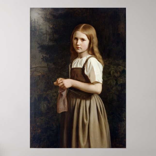 Poster Tricot de fille, 1854 (Devant)