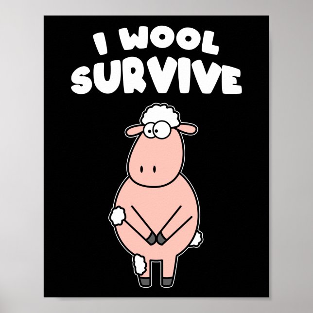 Poster Tricot I Laine Survivre Mouton Artisanat (Devant)