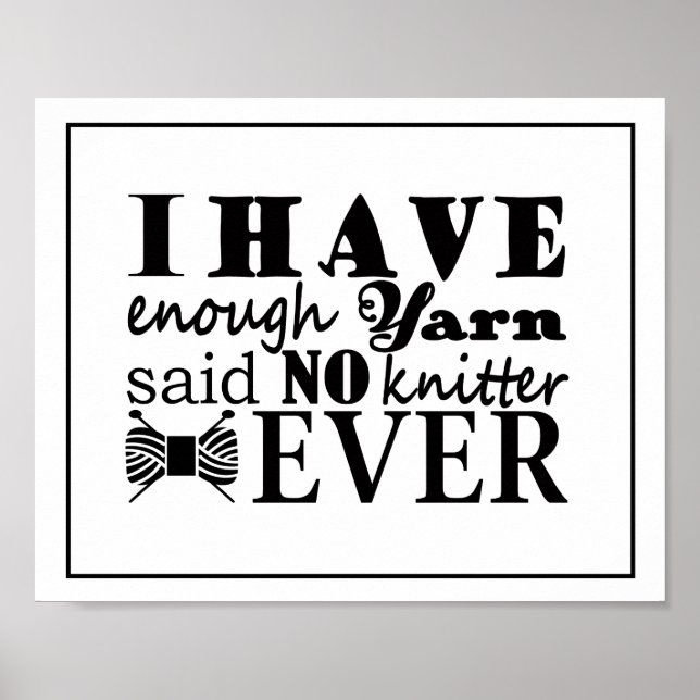 Poster Tricot ・ Pas Suffisamment D'Artisanat À Fils (Devant)