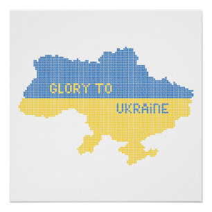 Poster Tricot Ukraine texte de la carte d'Etat Gloire à l