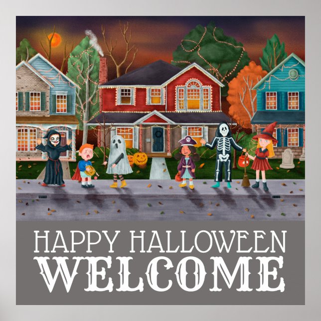 Poster Tricoter ou traiter, Accueil Halloween (Devant)