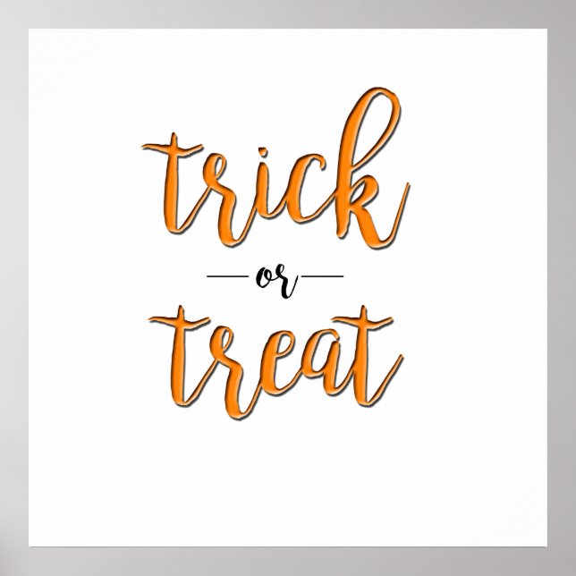 Poster tricoter ou traiter l'halloween orange noir simple (Devant)