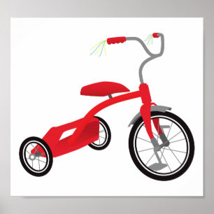Poster Tricycle rouge graphique