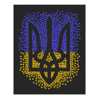 Trident heraldique ukrainien tryzub étoiles disper
