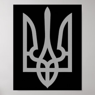 Poster Trident Tryzub Symbole Ukraine Armoiries Logo Ukra