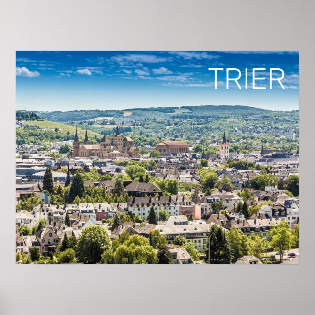 Poster Trier Cityscape Panorama Moselle Allemagne Souveni (Devant)
