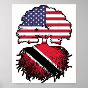 Poster Trinité-et-Tobago Trinidadien American USA Tree