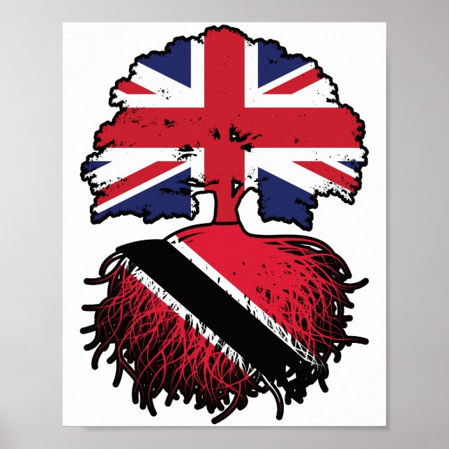 Poster Trinité-et-Tobago Trinidadien British UK Tree (Devant)