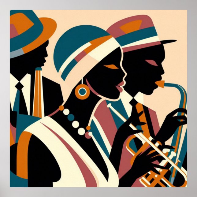Poster Trio Abstrait de la Renaissance de Harlem (Devant)