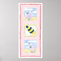 Trio d'abeilles aux fleurs