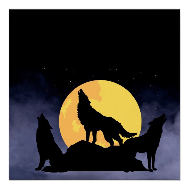 Poster trio de loups (Devant)