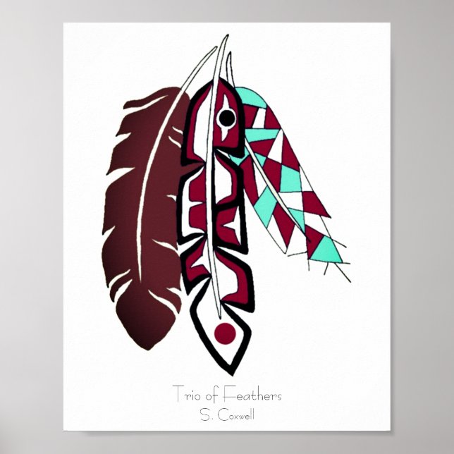 Poster Trio des plumes Art original (Devant)