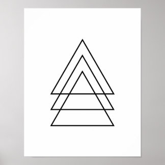 Poster Trio Minimal De Triangles