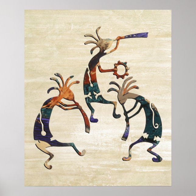 Poster Trio musicien KOKOPELLI + vos idées (Devant)