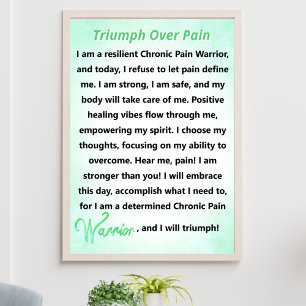 Poster Triomphe sur la douleur Guerrier de la douleur chr