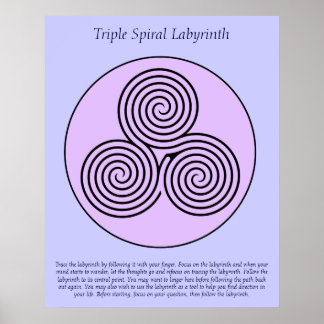 Poster Triple Labyrinthe de Doigt Spiral.