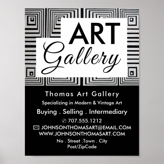 Poster Trippy Maze Carrés, Concessionnaire d'art, Galerie (Devant)