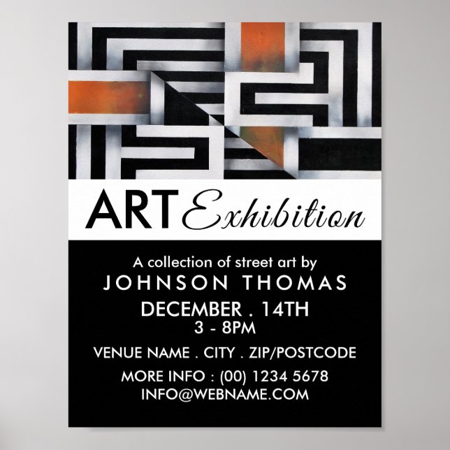 Poster Trippy Maze Motif, Artist Exhibition Publicité (Devant)