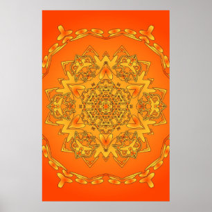 Poster Trippy : Oeuvre Hexagonale Psychédélique