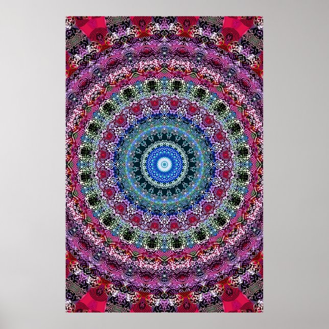 Poster Trippy : Oeuvre Psychédélique Radiale (Devant)