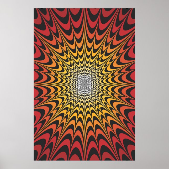 Poster Trippy : Oeuvre Psychédélique Radiale (Devant)