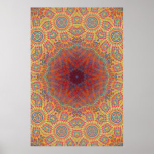 Poster Trippy Poster: Psychedelic Radial Artwork