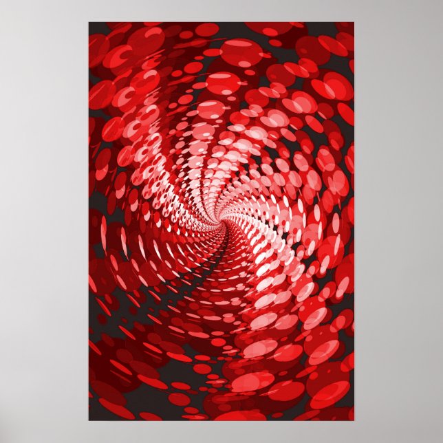 Poster Trippy : Rouge Abstrait (Devant)