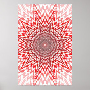 Poster Trippy : Rouge Abstrait