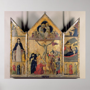 Poster Triptyque avec des scènes de la vie de