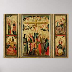 Poster Triptyque dépeignant la crucifixion du Christ