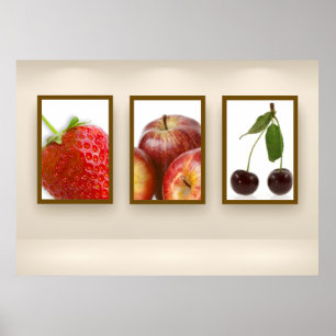 Poster Triptyque des fruits
