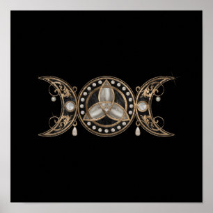 Poster Triquetra Triple Lune Mère de Perle