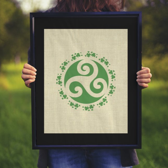 Poster Triskelion celtique & Shamrocks (Créateur téléchargé)