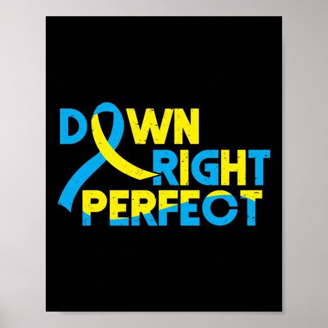 Poster Trisomie de syndrome de Down 21 Ruban parfait vers (Devant)