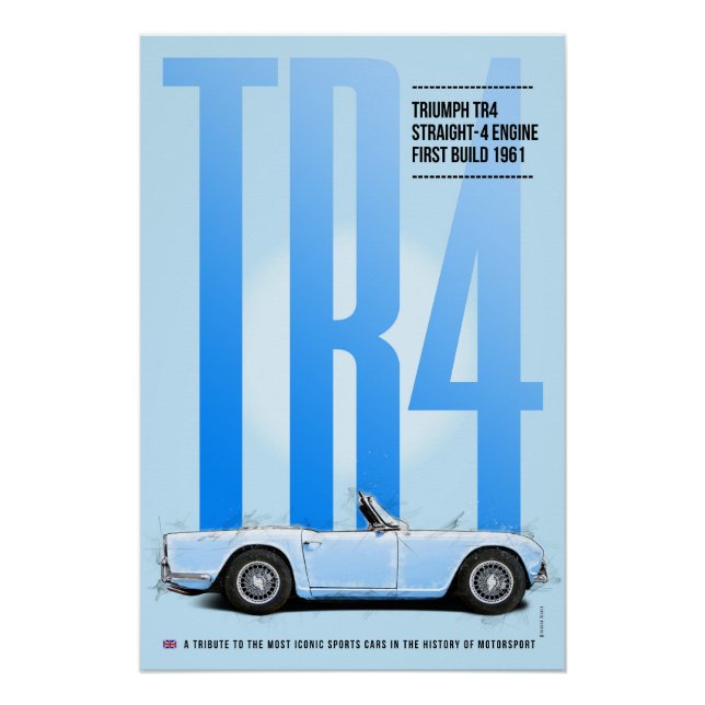 Poster Triumph TR4 (Devant)