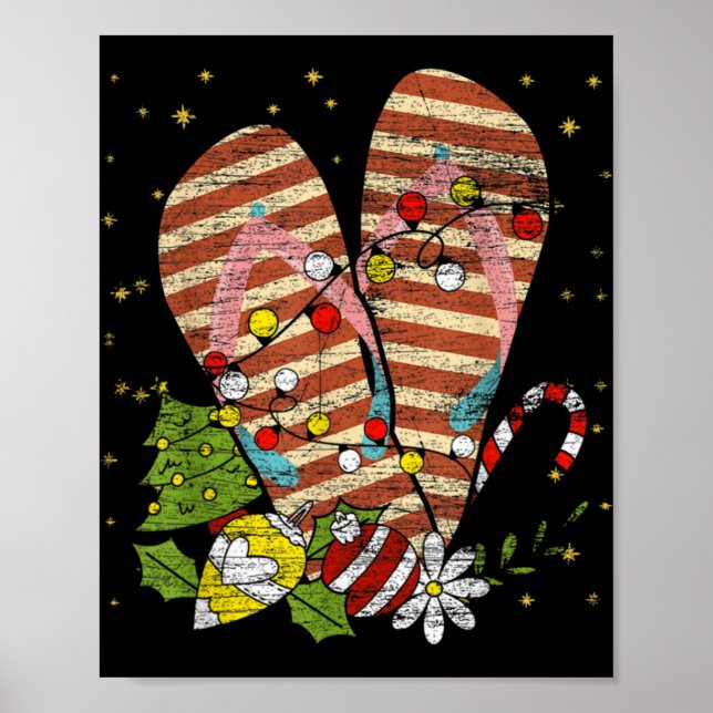 Poster Trocal Xmas Summer Vacation Flip Flops Christmas I (Devant)