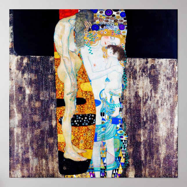 Poster Trois Âges de la vie, Gustav Klimt (Devant)