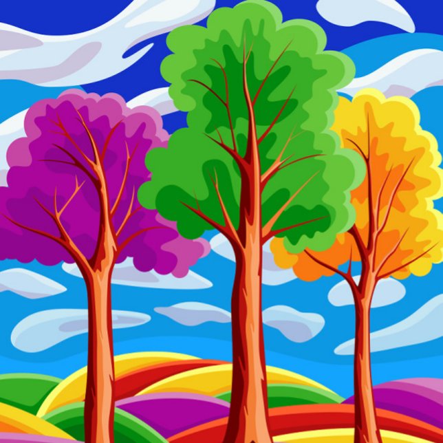 Poster Trois arbres Imprimer, Papier d'affiche de valeur  (This poster will brighten up any room.)