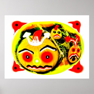 Poster Trois art effrayant citrouille