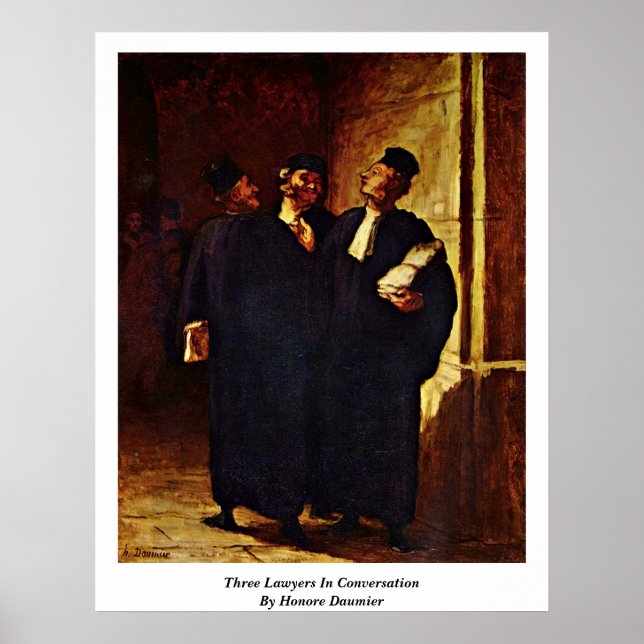 Poster Trois Avocats En Conversation De Honore Daumier (Devant)